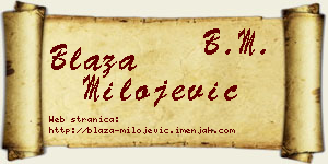 Blaža Milojević vizit kartica